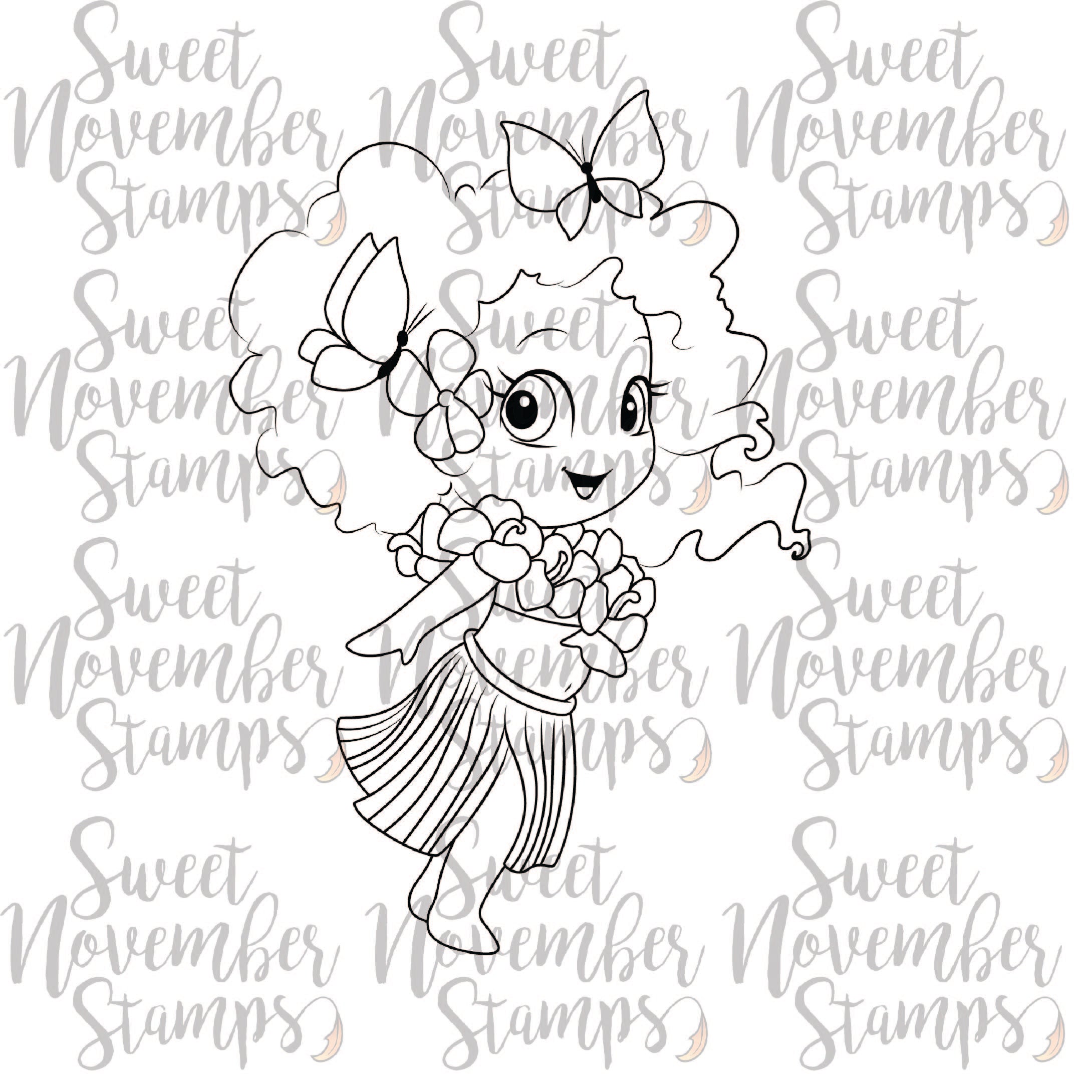 Digital Stamp - Tropical Flutterbees: Ele