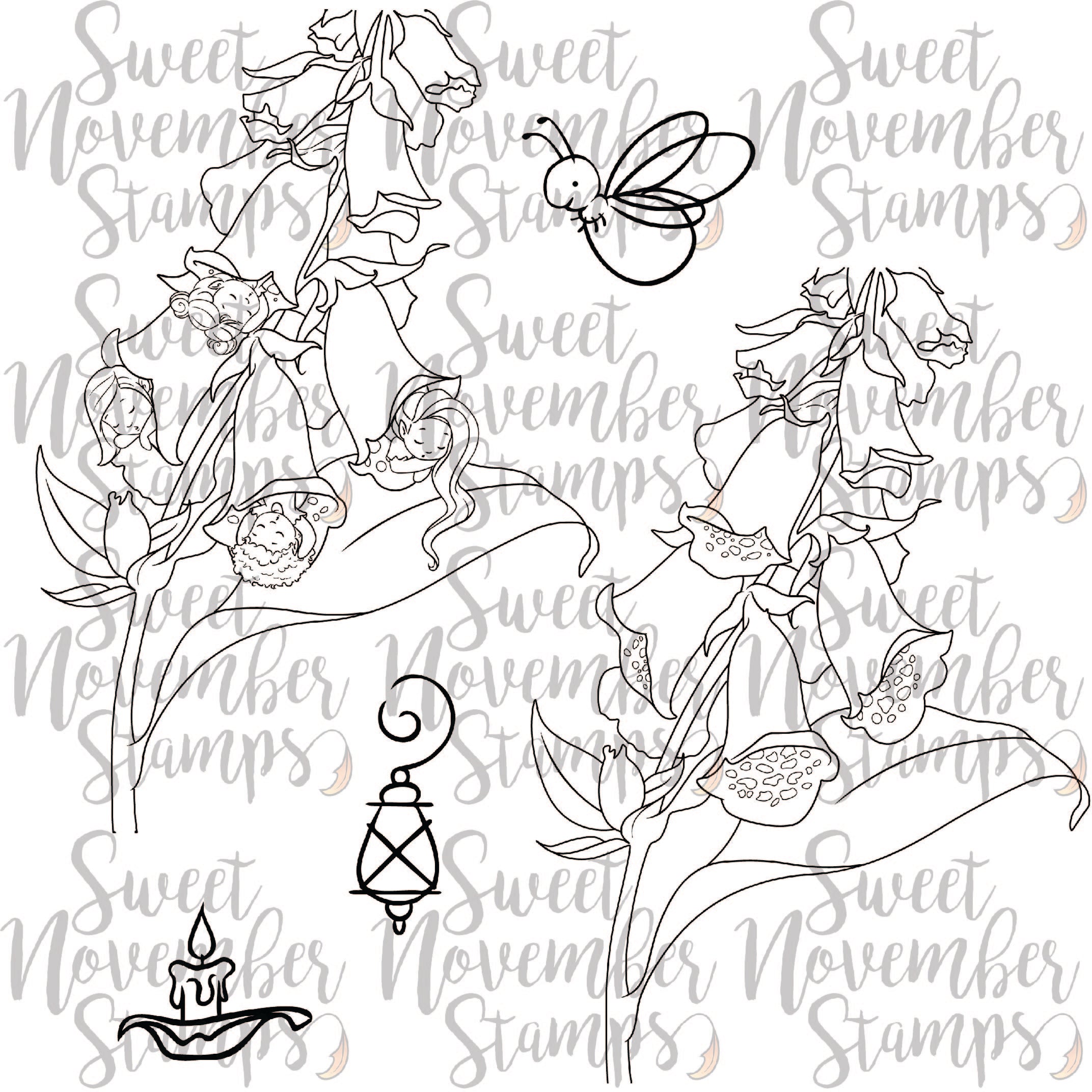 Digital Stamp - Fairy Sleepover: Foxglove Accessory Set