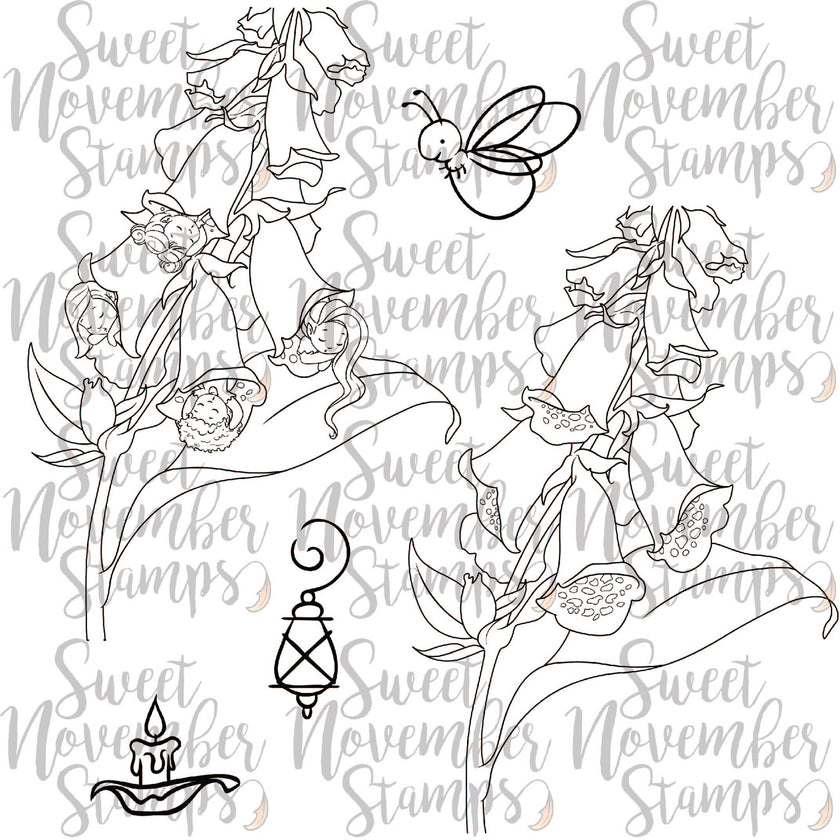 Digital Stamp - Fairy Sleepover: Foxglove Accessory Set