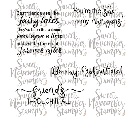 Digital Stamp - Galentine Fairies: Sentiment Pack