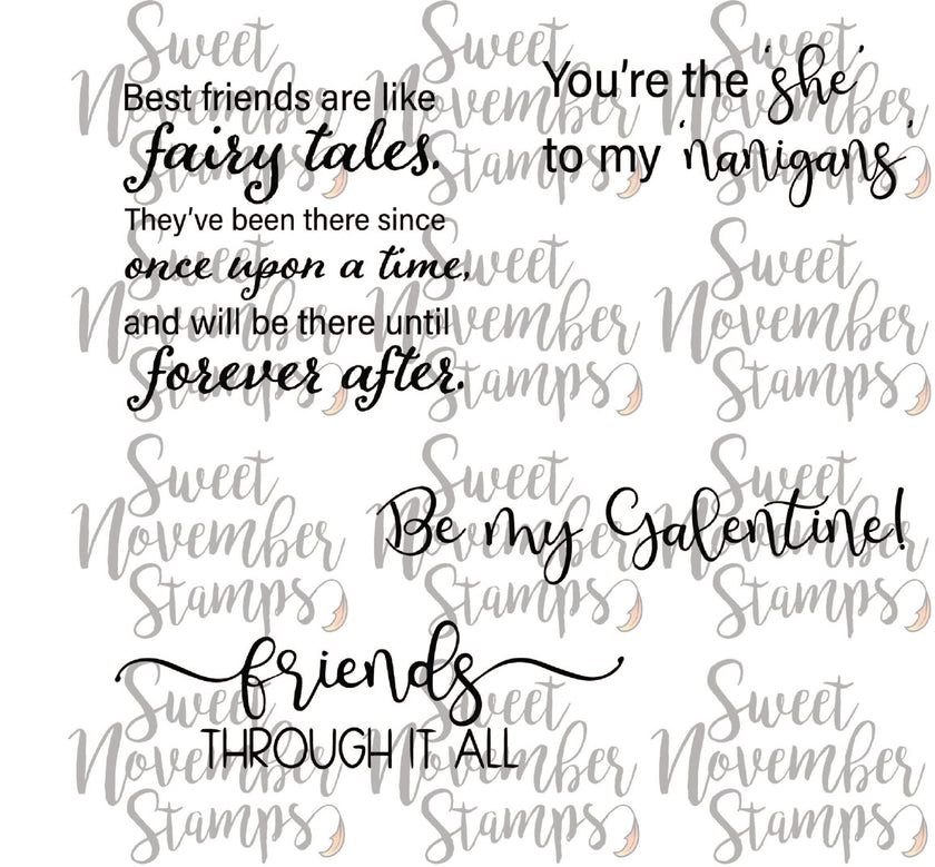 Digital Stamp - Galentine Fairies: Sentiment Pack