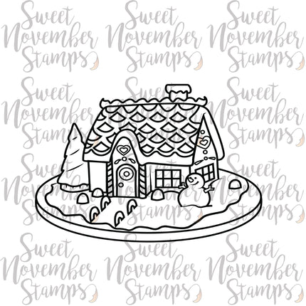 Digital Stamp - Gingerbread  House