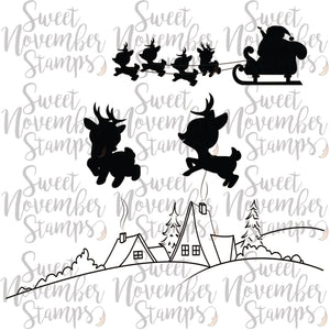 Digital Stamp - Gnome Home: Holiday scene builder set