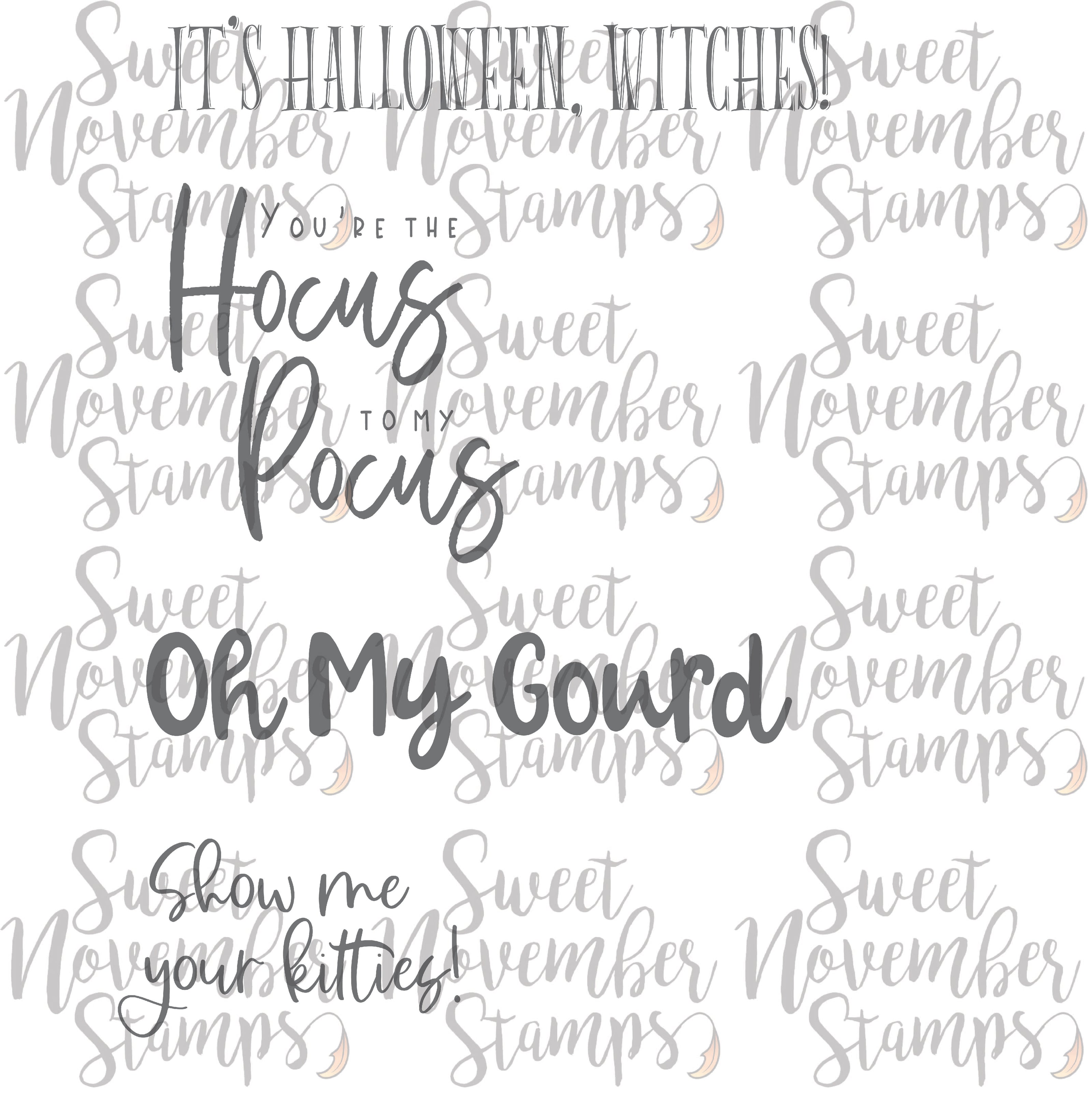 Digital Stamp - Halloween Sentiments: 4 pack