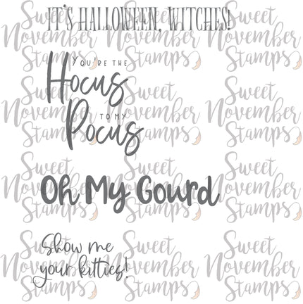 Digital Stamp - Halloween Sentiments: 4 pack