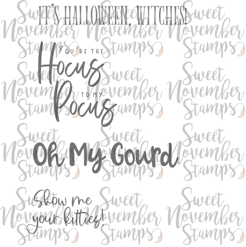 Digital Stamp - Halloween Sentiments: 4 pack