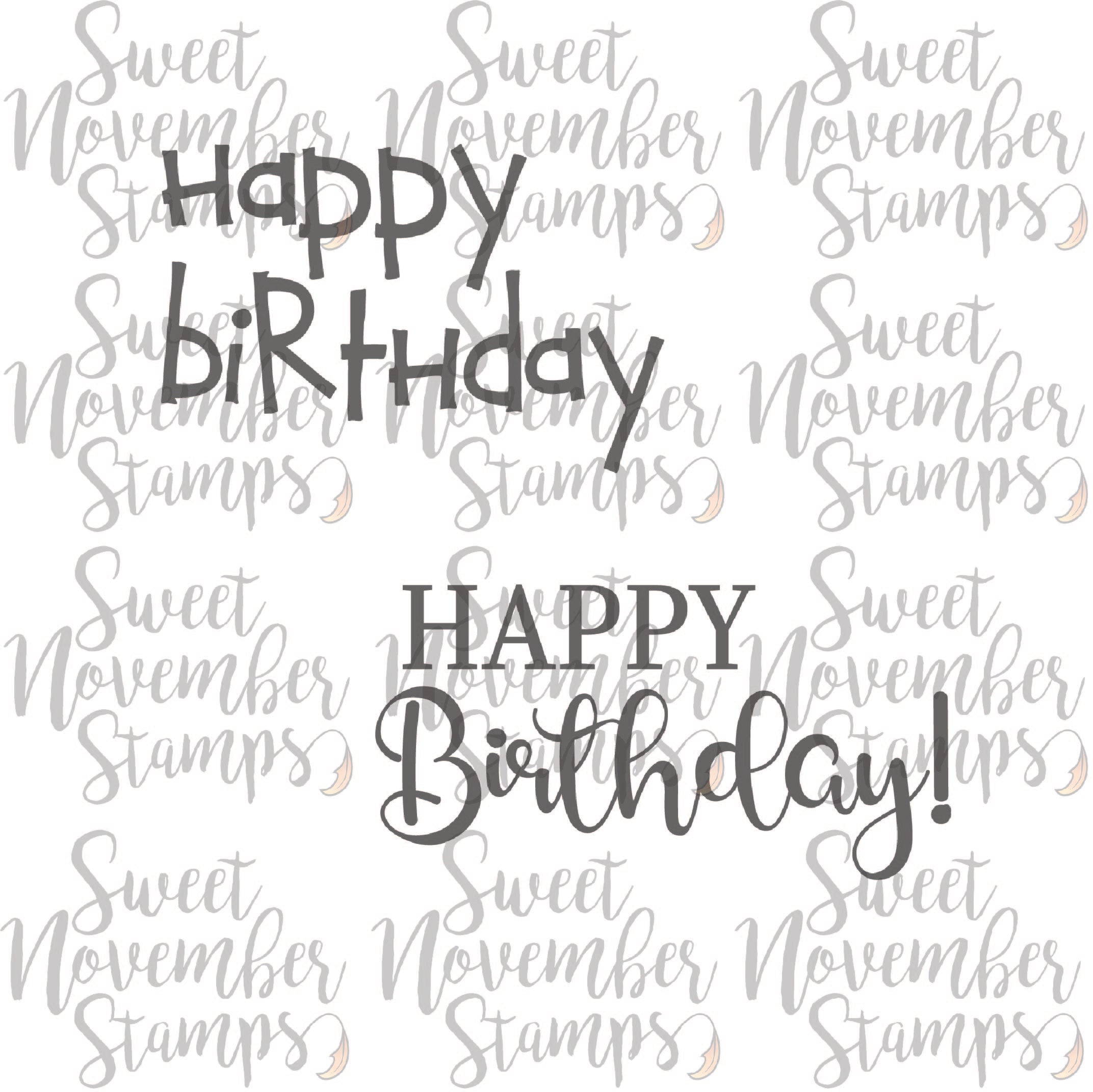 Digital Stamp - Happy Birthday Sentiment Bundle