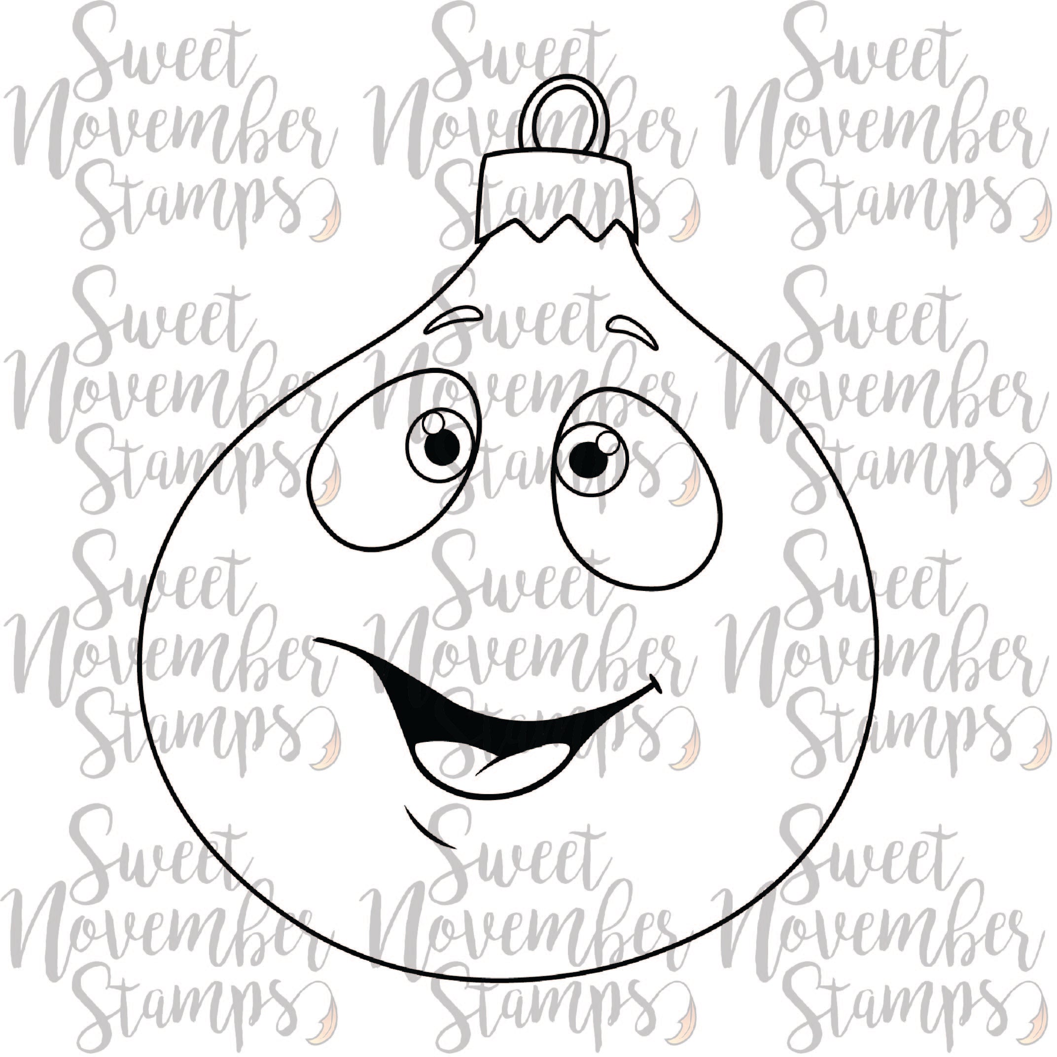 Digital Stamp - Happy Tree Ornament: Round