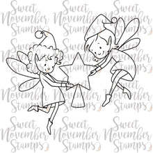 Load image into Gallery viewer, Digital Stamp - Tree Trimming Fairies:  Jingle Belle and Tippy Wisp
