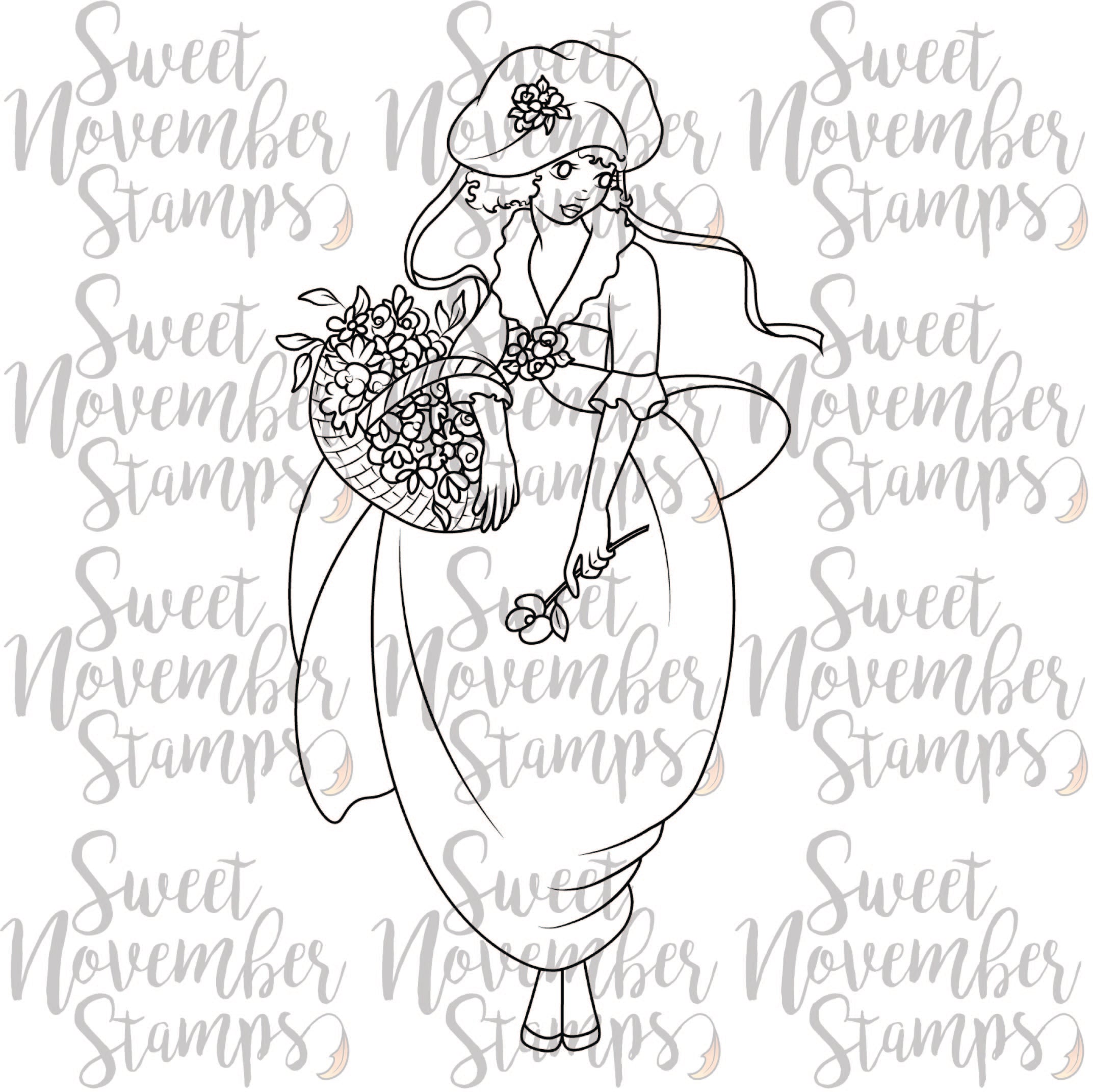 Digital Stamp - Vintage Spring Ladies: Josephine