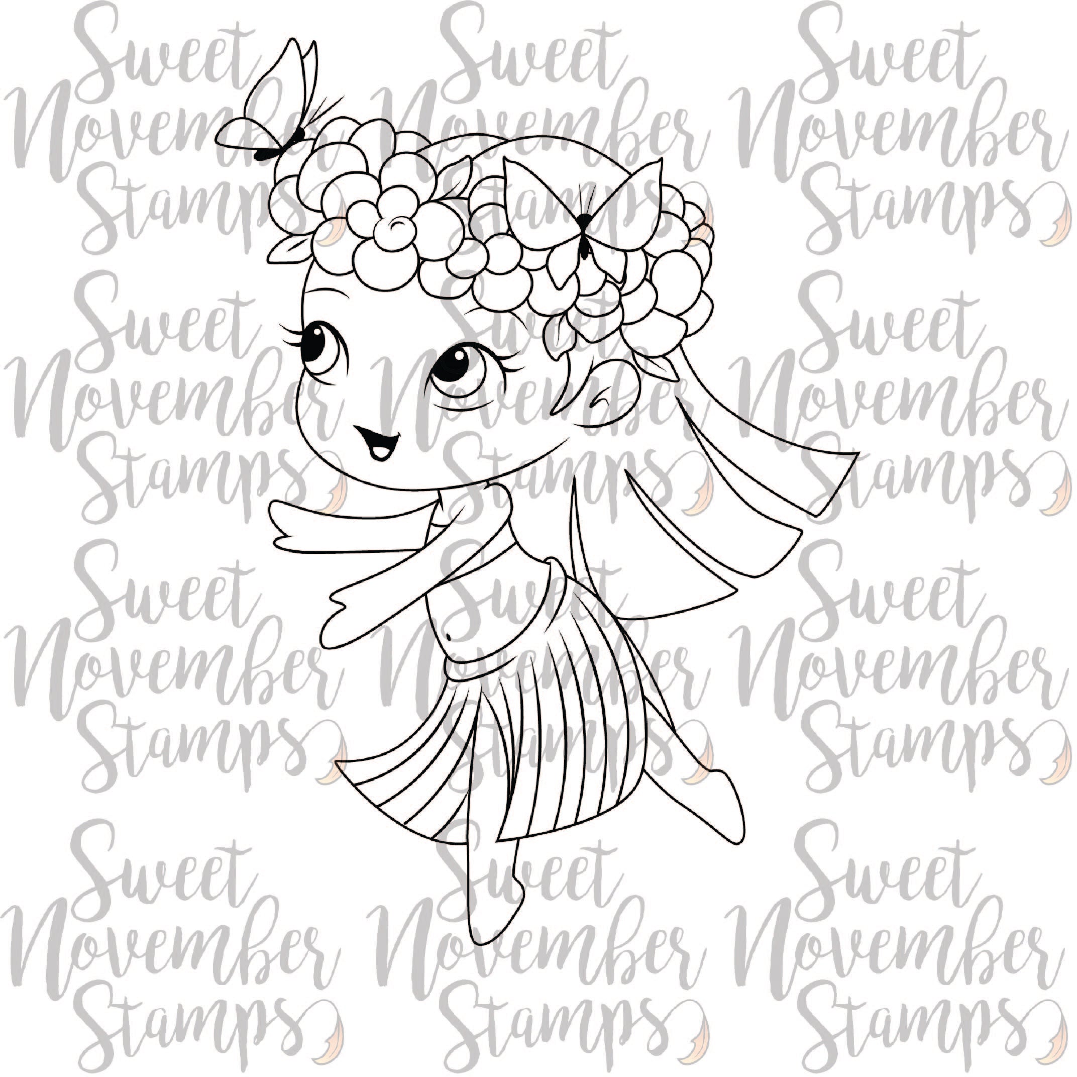 Digital Stamp - Tropical Flutterbees: Kiely