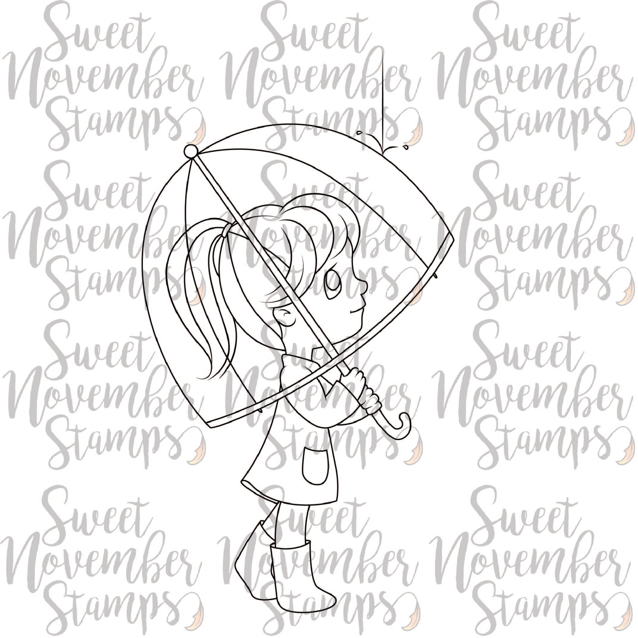 Digital Stamp - Umbrella Kids: Kisa