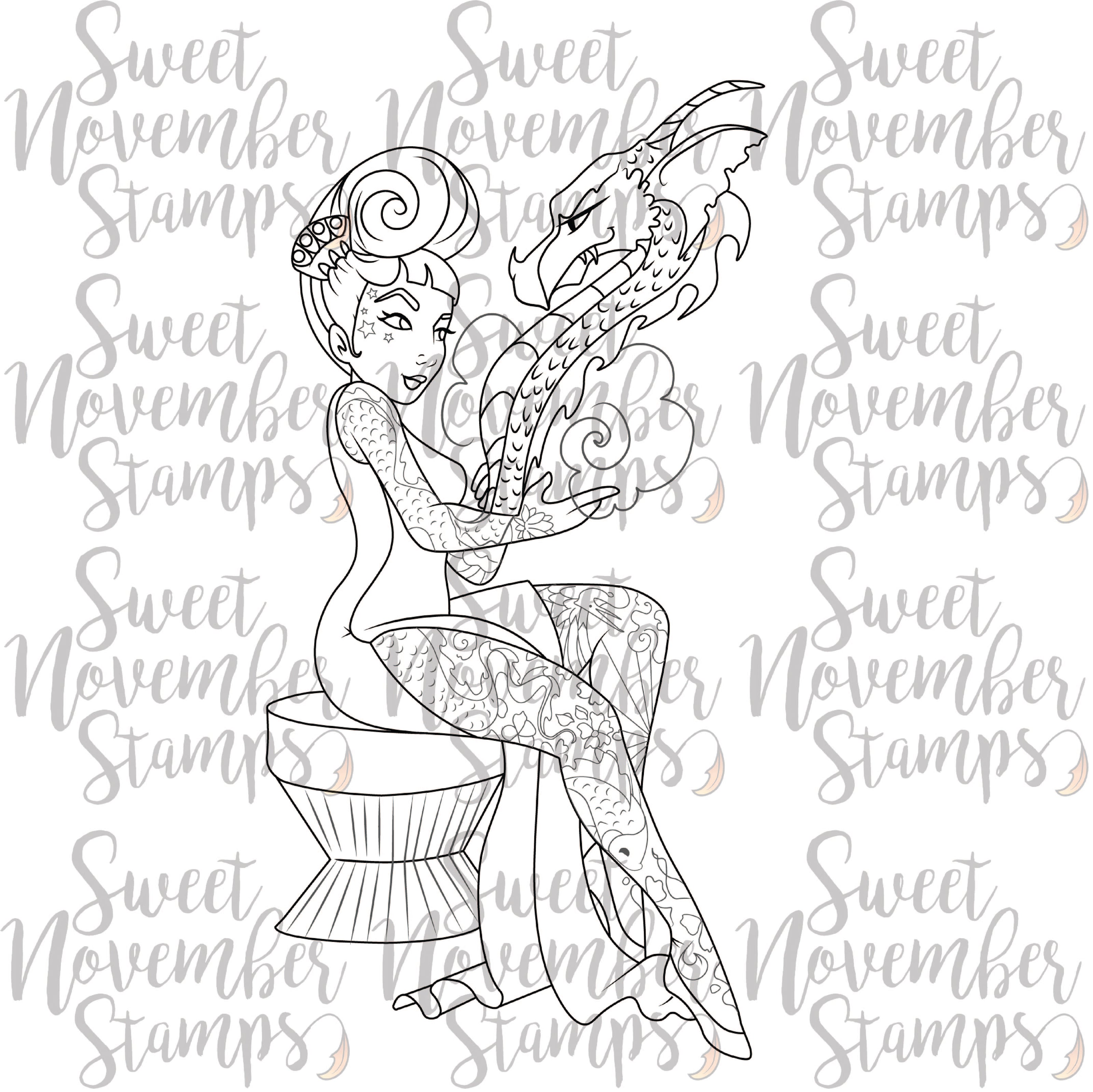 Digital Stamp - Ladies of All Hallow's Eve: Lady Elusia