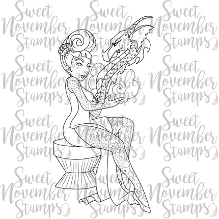 Digital Stamp - Ladies of All Hallow's Eve: Lady Elusia