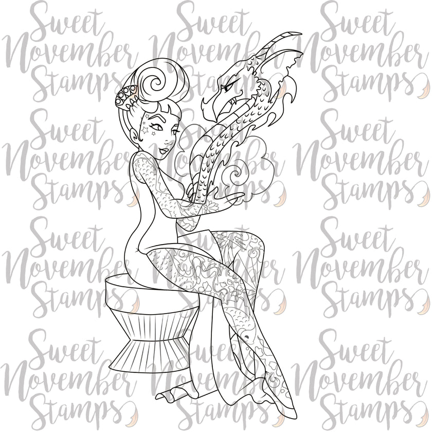 Digital Stamp - Ladies of All Hallow's Eve: Lady Elusia
