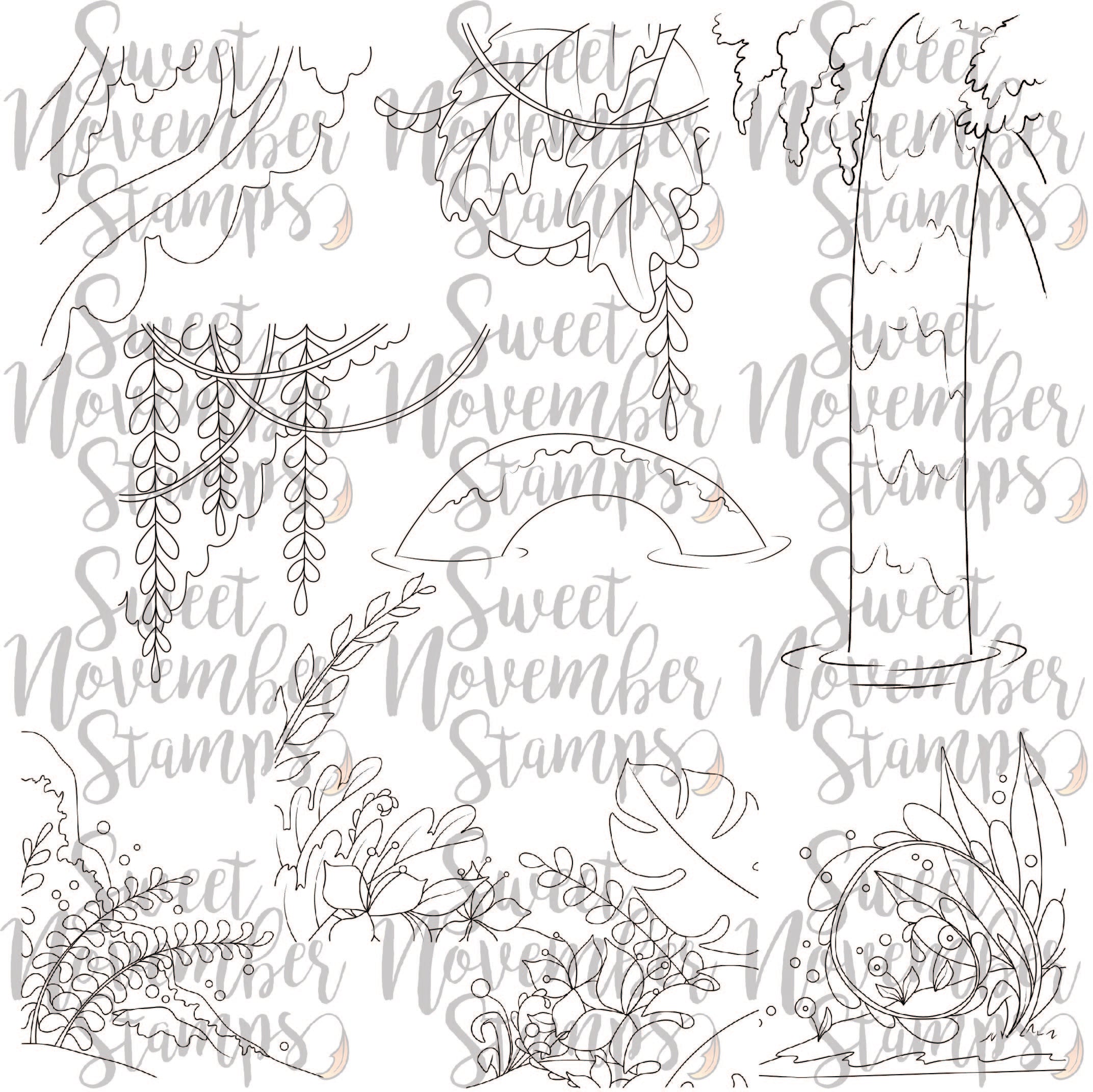 Digital Stamp - Mermaid Lagoon: Background Builder Set