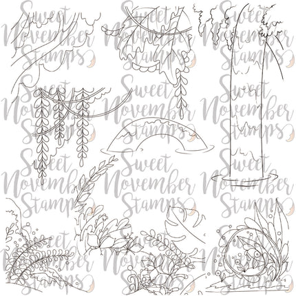 Digital Stamp - Mermaid Lagoon: Background Builder Set