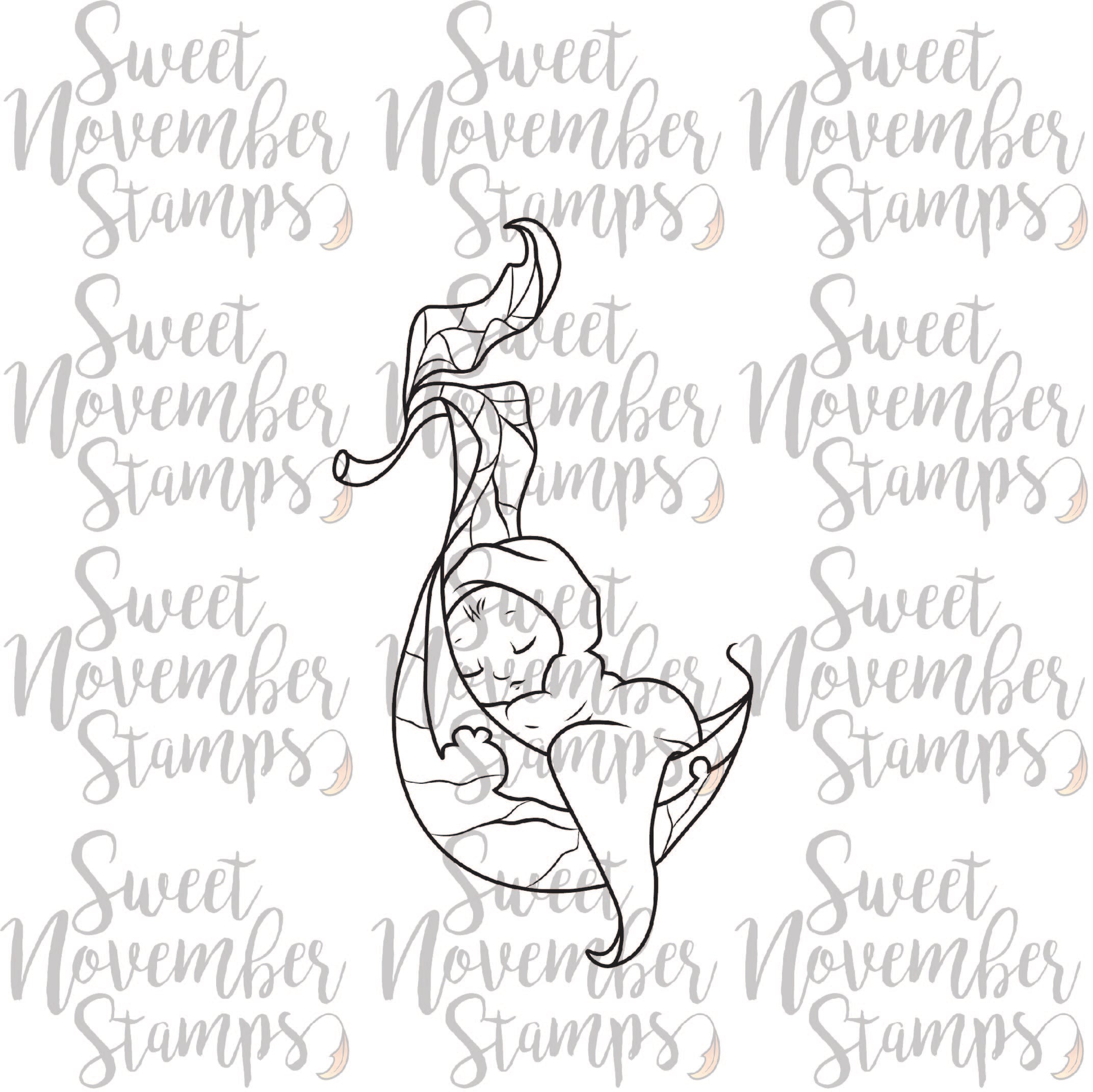 Digital Stamp - Sweet November Vault: Baby Fairies - Leaf