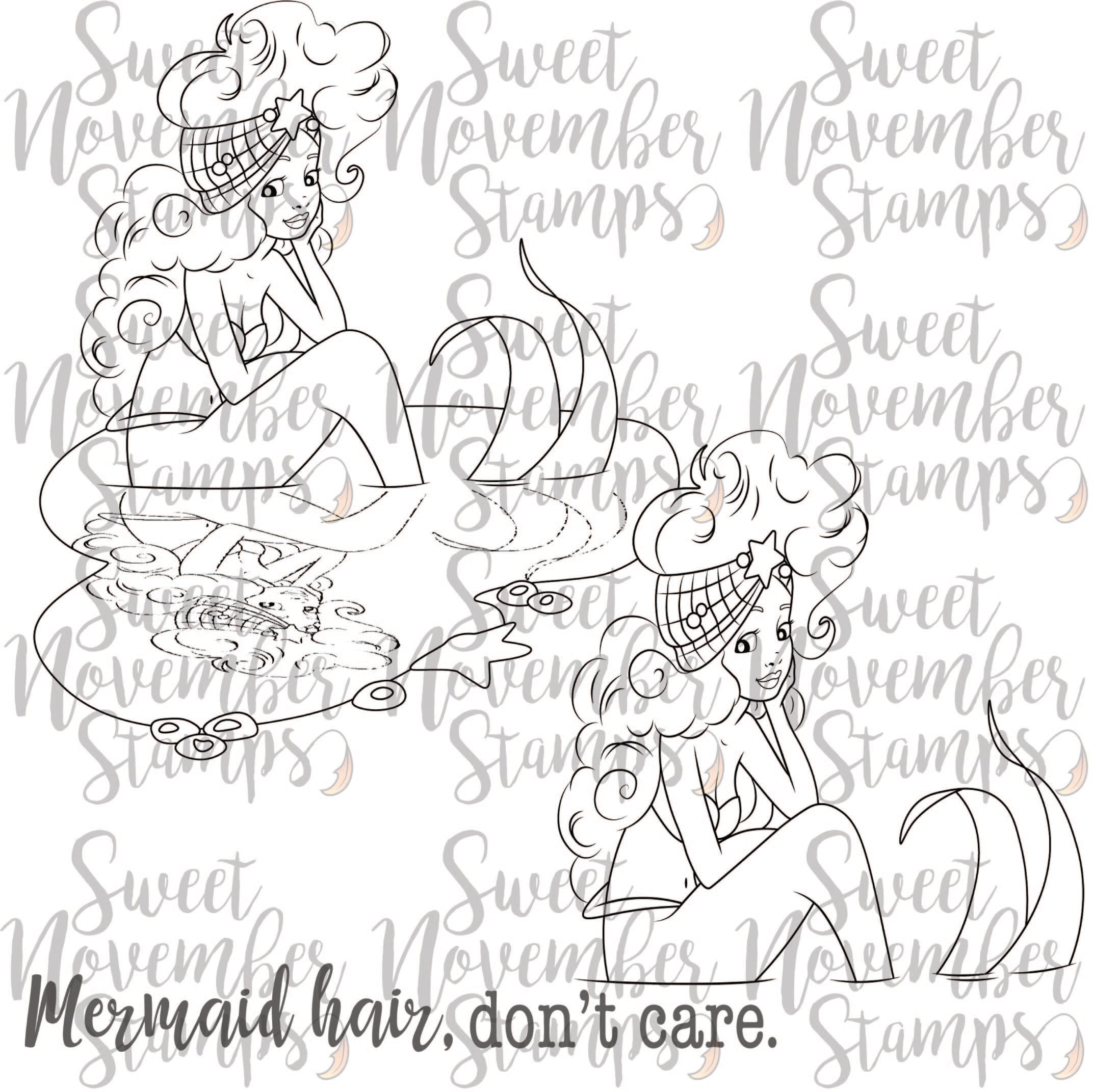 Digital Stamp - Mermaid Reflections: Mariana