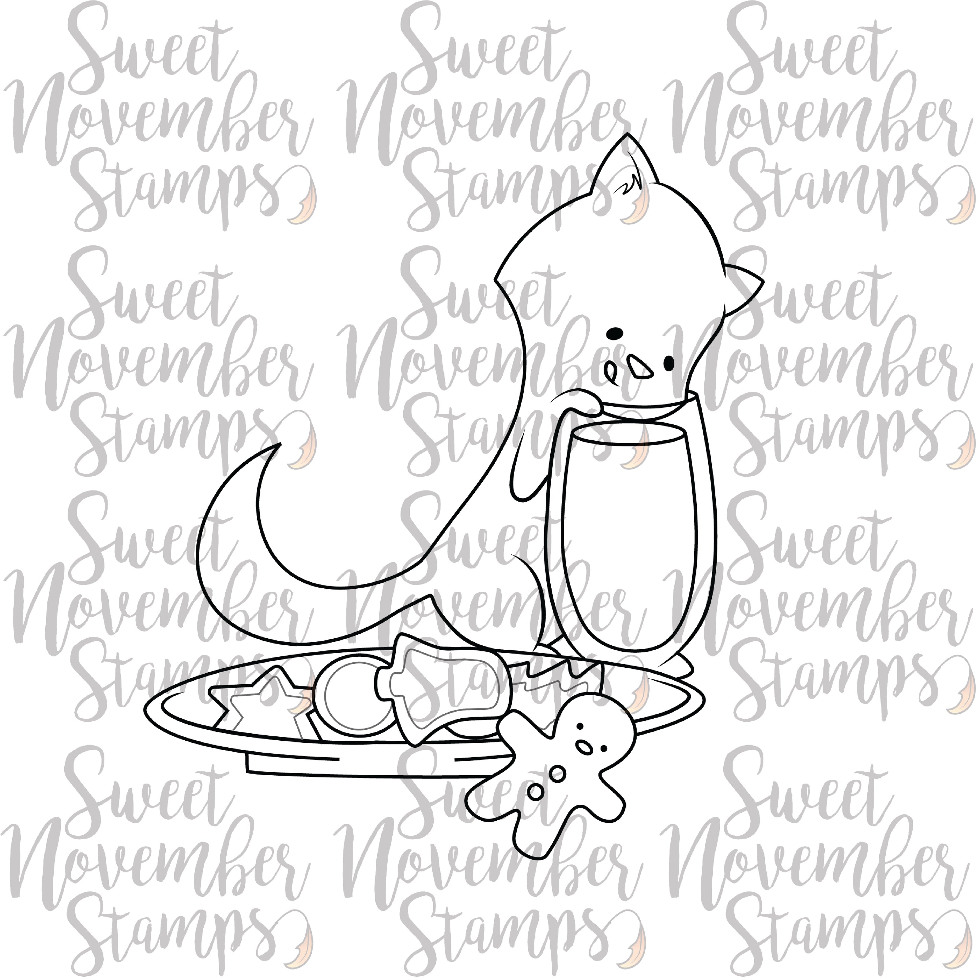 Digital Stamp - Sweet November Vault: Midnight's milk and cookies