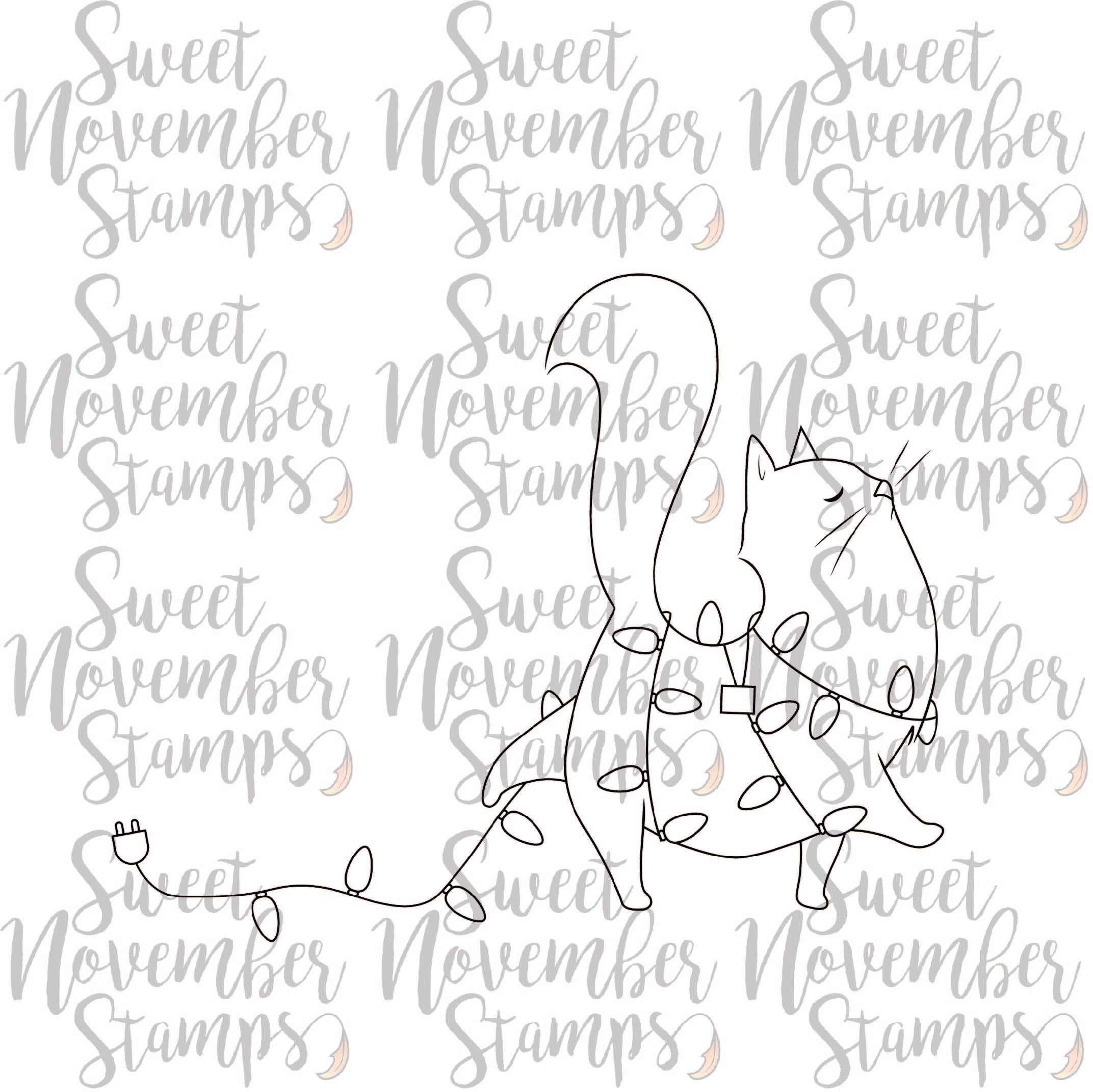 Digital Stamp - Midnight's Christmas Adventures: Midnight's lightshow