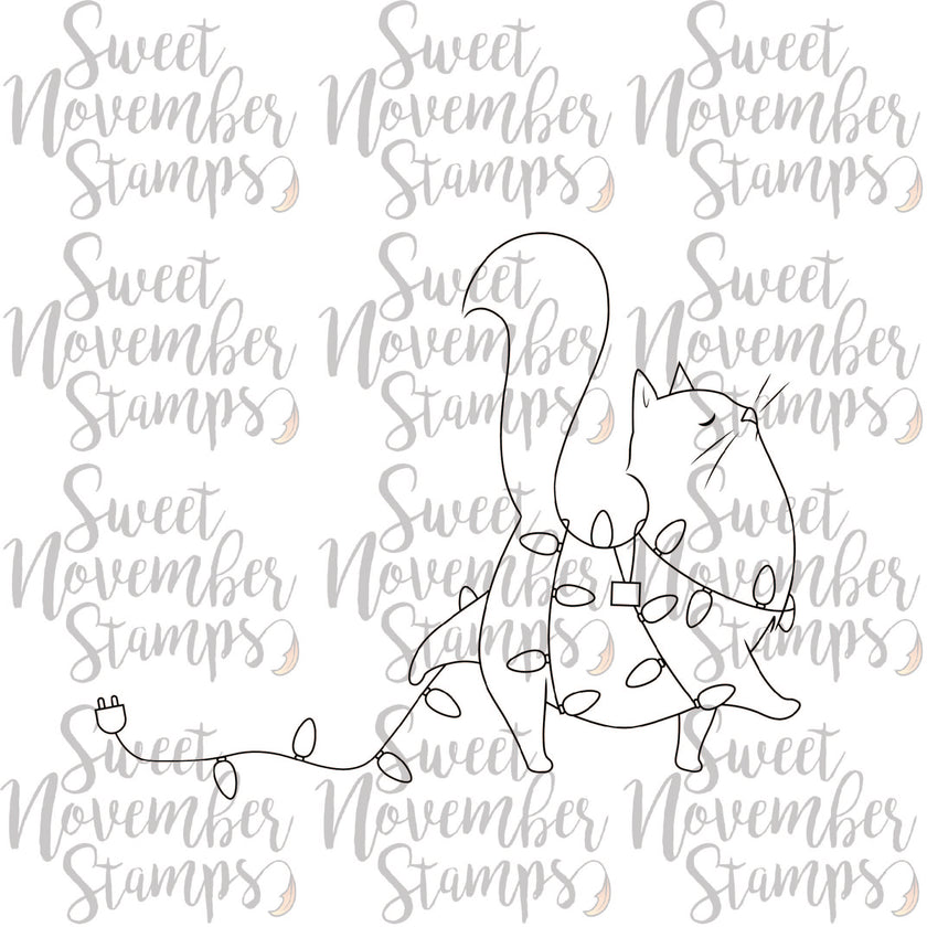 Digital Stamp - Midnight's Christmas Adventures: Midnight's lightshow