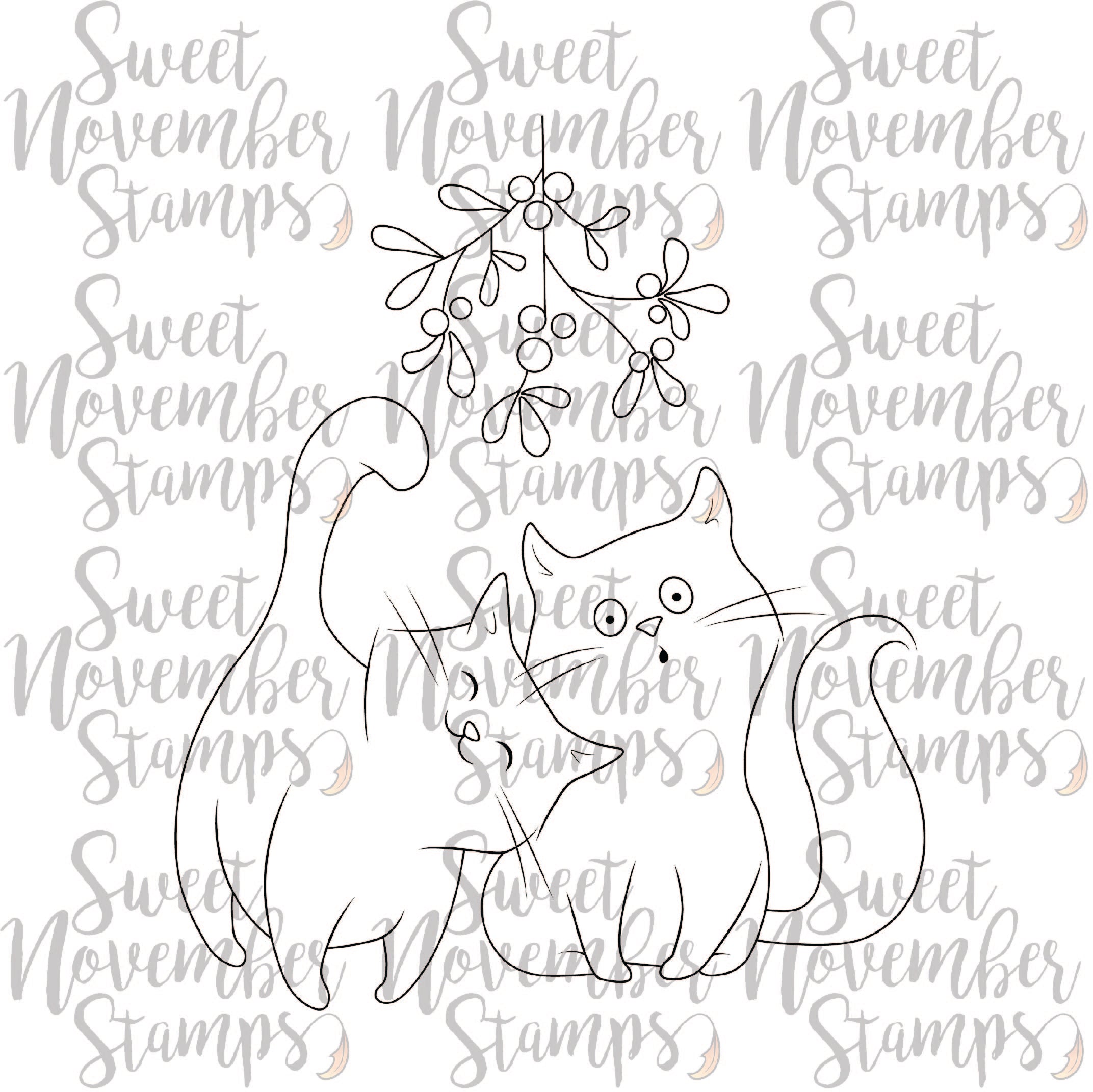 Digital Stamp - Midnight's Christmas Adventures: Midnight's mistletoe surprise