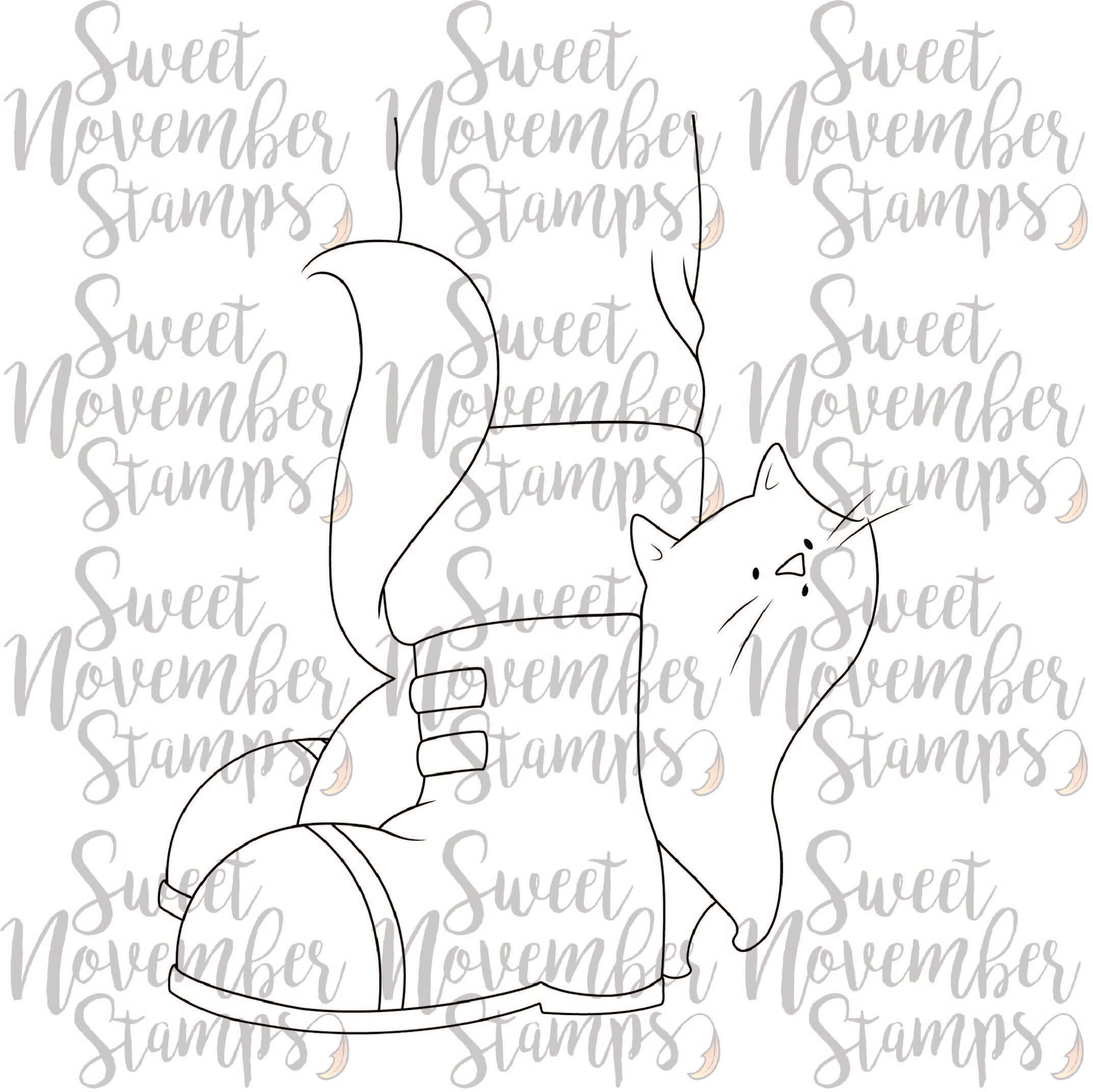 Digital Stamp - Midnight's Christmas Adventures: Midnight and Santa