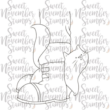 Digital Stamp - Midnight's Christmas Adventures: Midnight and Santa