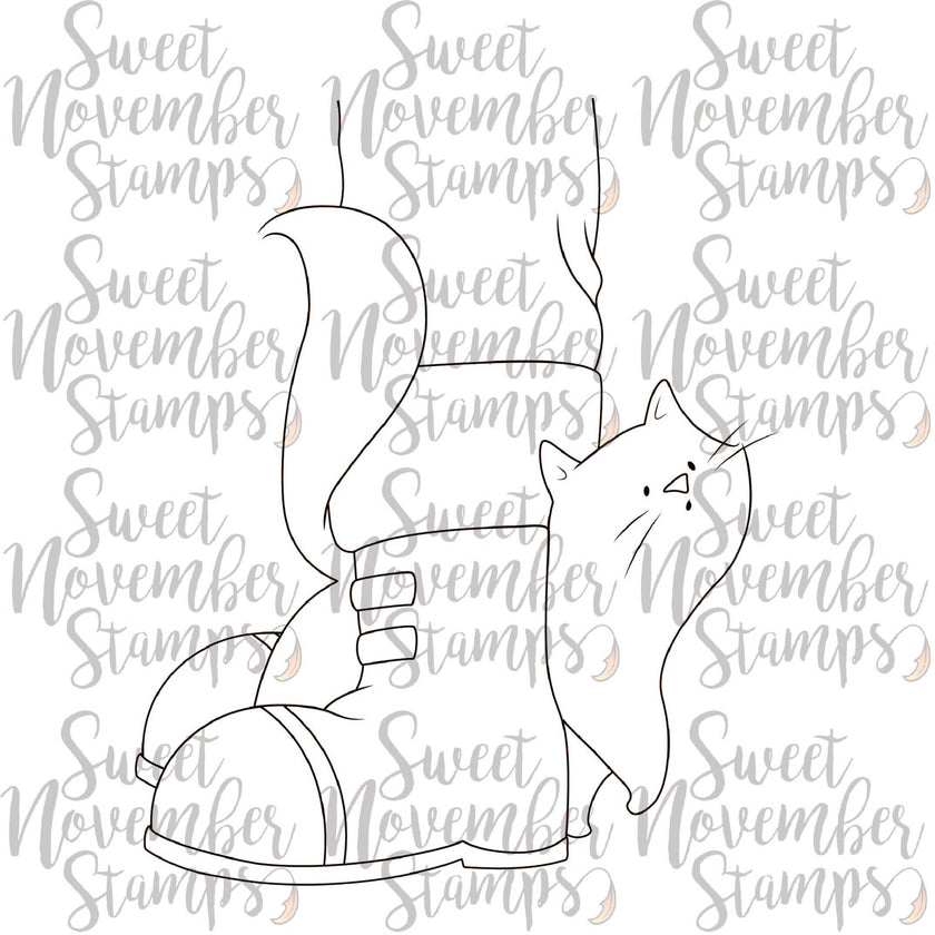 Digital Stamp - Midnight's Christmas Adventures: Midnight and Santa