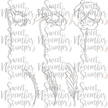 Digital Stamp - Scene Builder: Pansy Background set