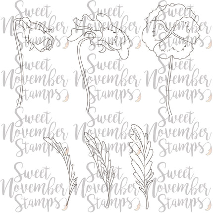 Digital Stamp - Scene Builder: Pansy Background set