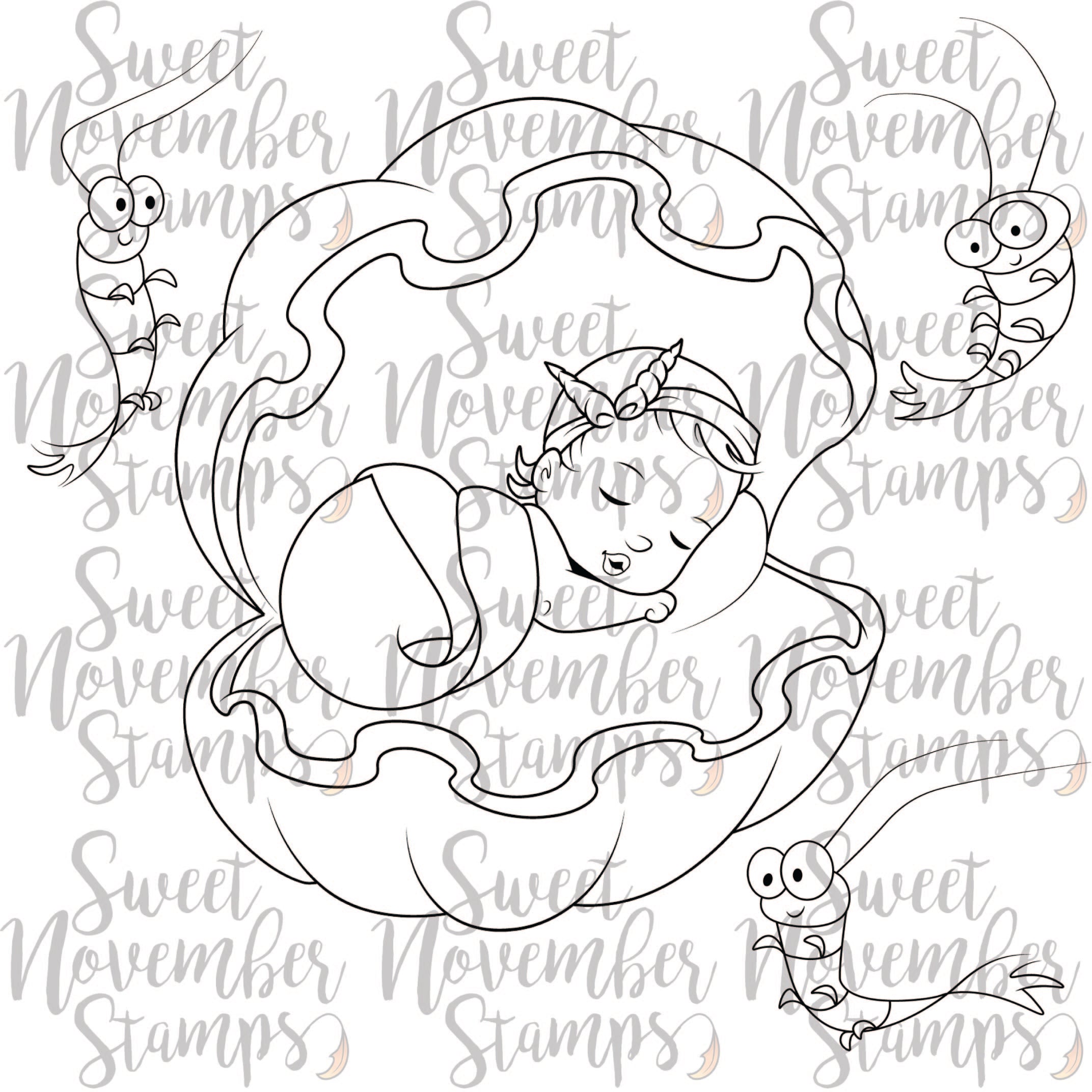 Digital Stamp - Merbabies: Pebble, Gumbo, Jumbo and Little Fry