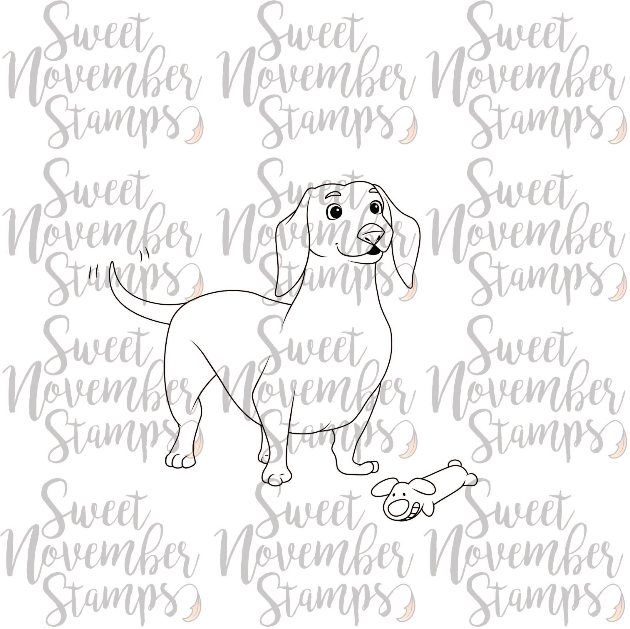 Digital Stamp - Dog Park: Pickle the Dachshund
