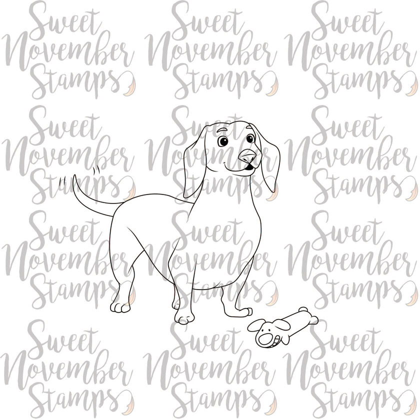 Digital Stamp - Dog Park: Pickle the Dachshund