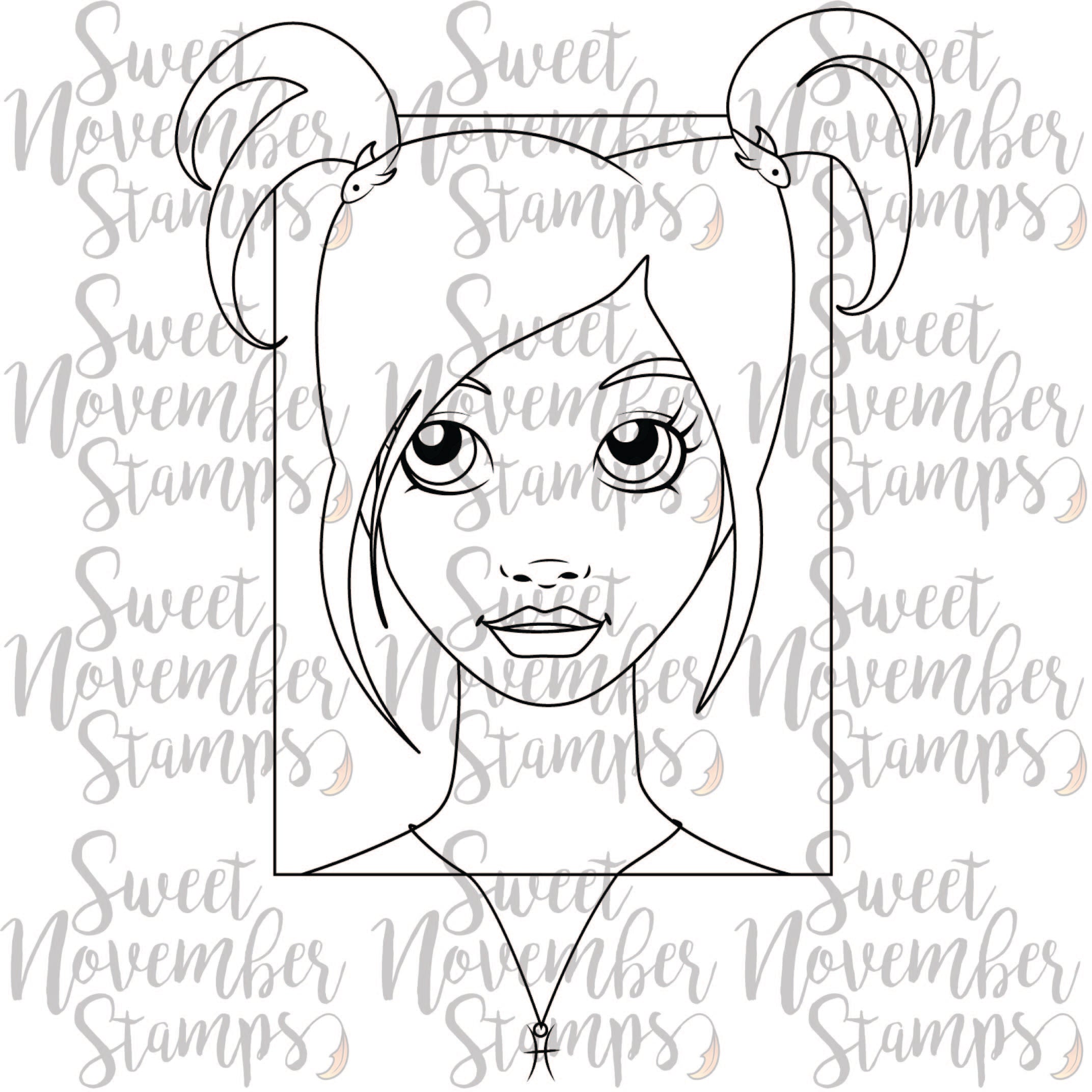 Digital Stamp - Zodiac Girl: Pisces