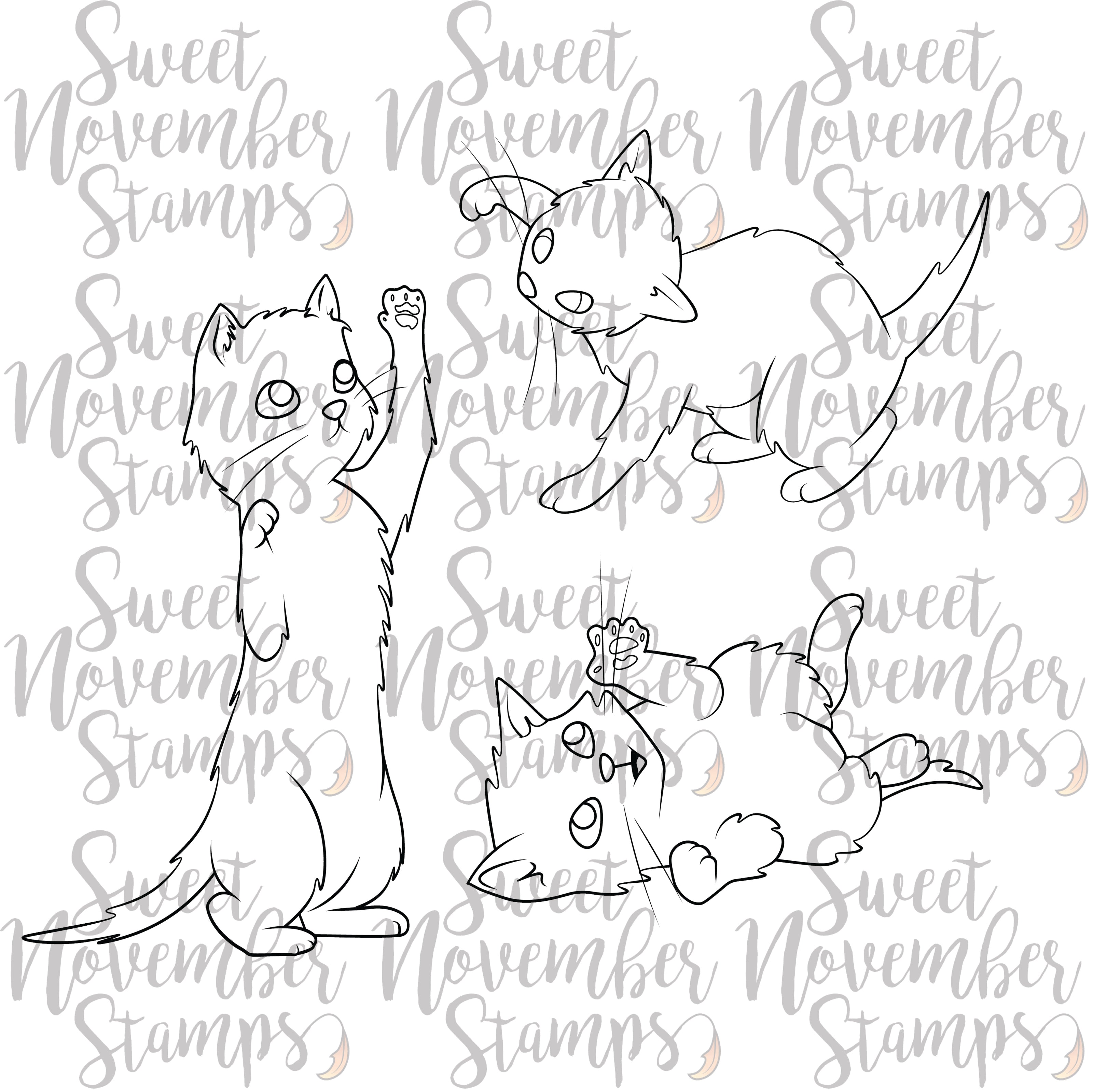 Digital Stamp - Playful Kittens
