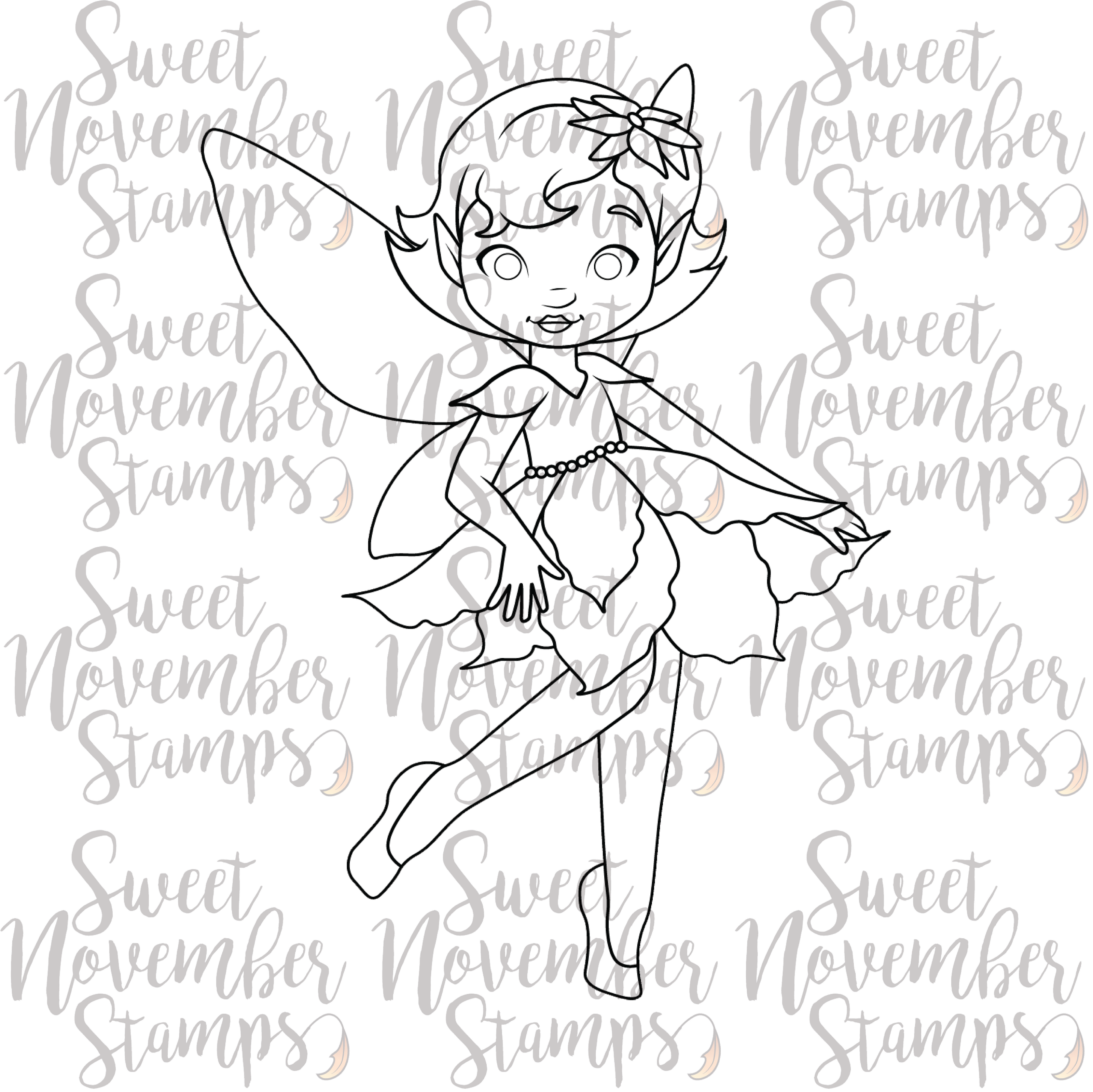 Digital Stamp - Poinsettia Fairy