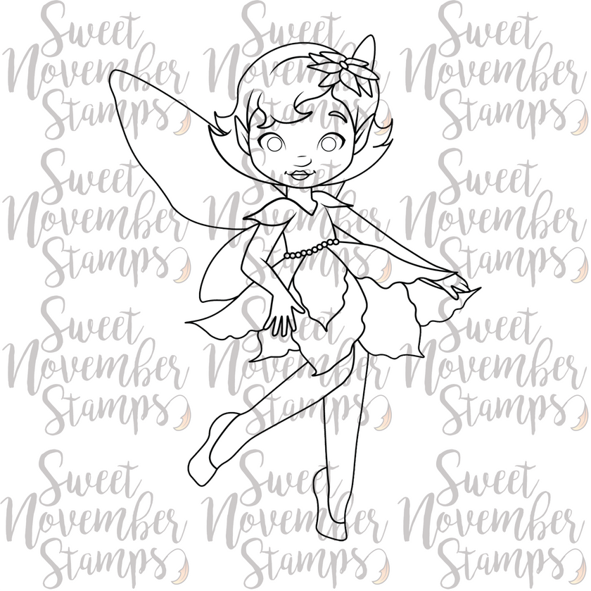 Digital Stamp - Poinsettia Fairy