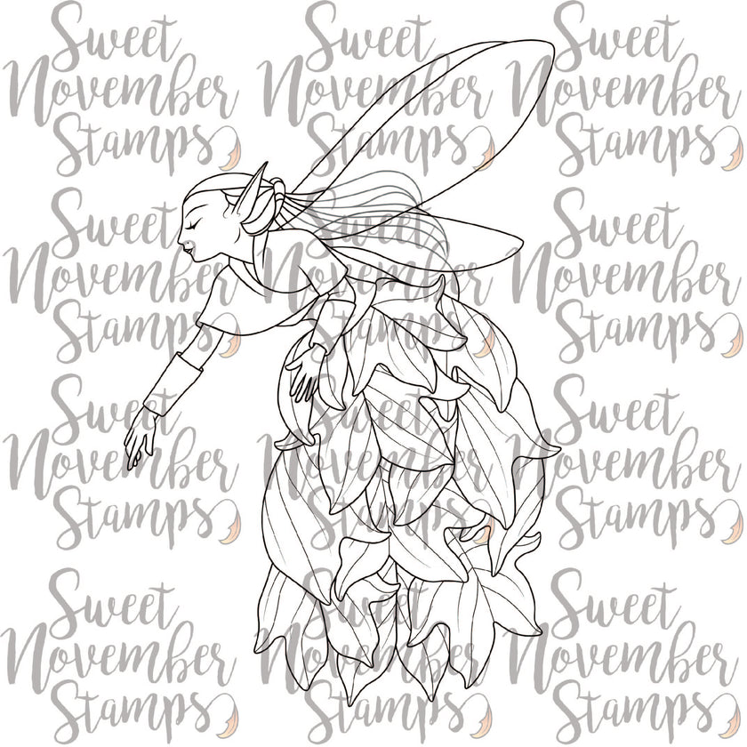 Digital Stamp - Fall Leaf Pixies: Poplar