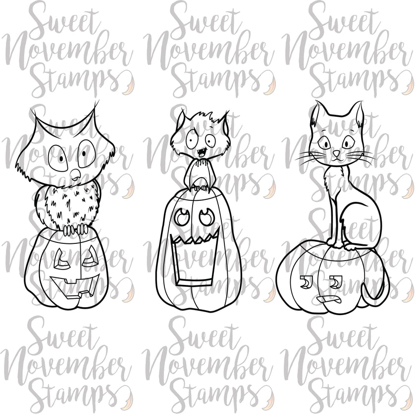 Digital Stamp - Sweet November Vault: Pumpkin Fun, Luna, Vlad and Lucy