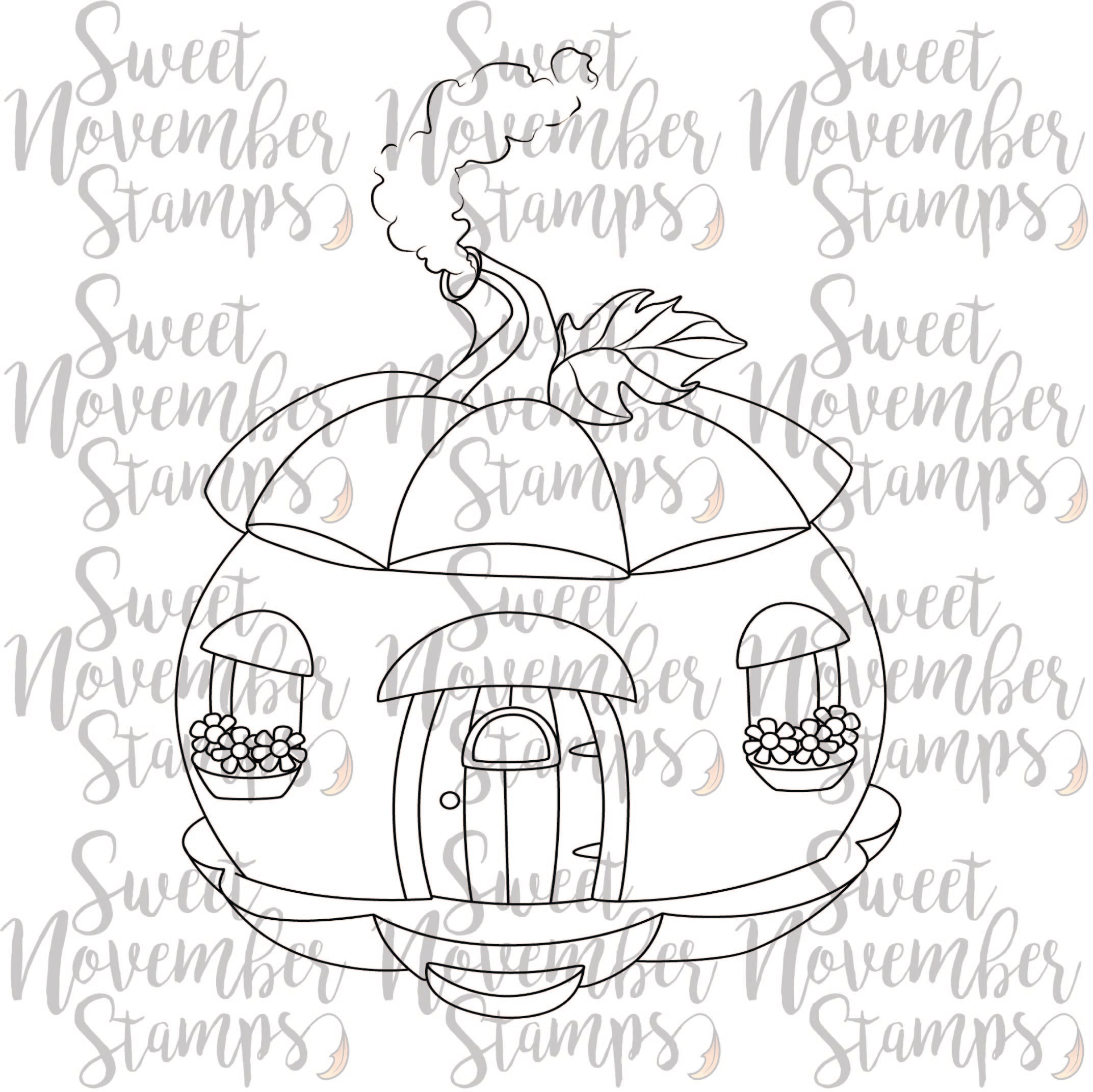 Digital Stamp - Background Builder: Pumpkin House
