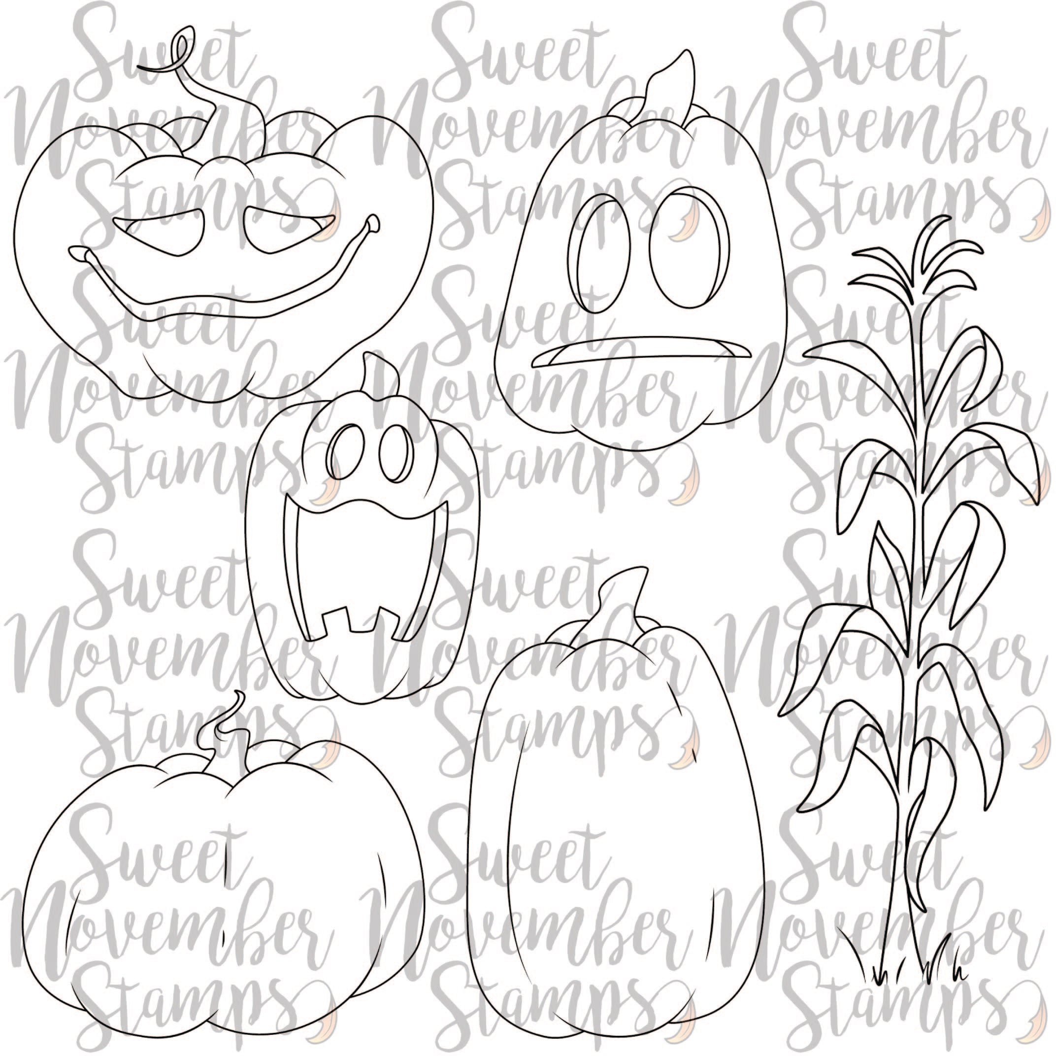 Digital Stamps - Something to Crow About: Scene Builder Set