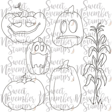 Digital Stamps - Something to Crow About: Scene Builder Set