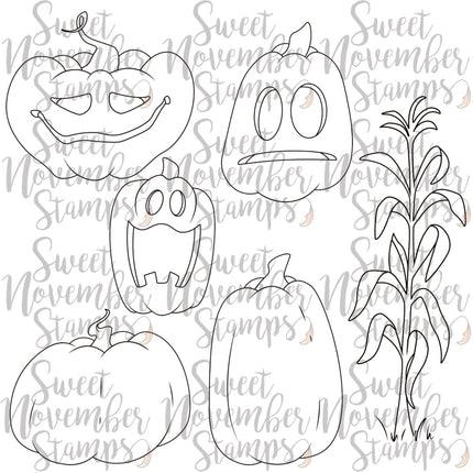 Digital Stamps - Something to Crow About: Scene Builder Set