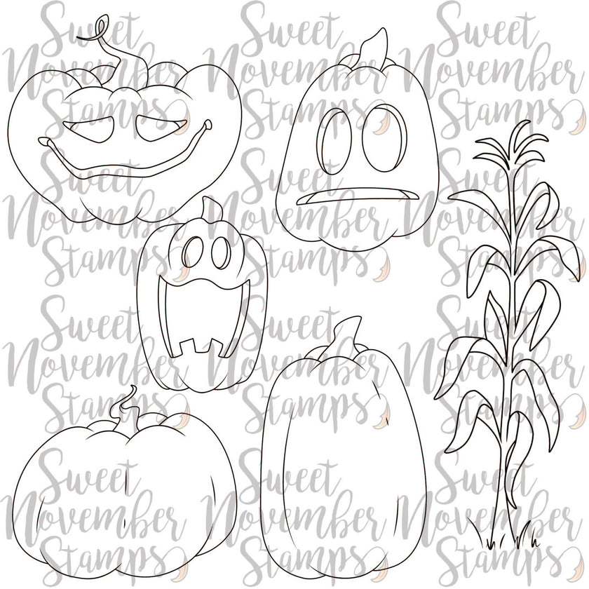 Digital Stamps - Something to Crow About: Scene Builder Set