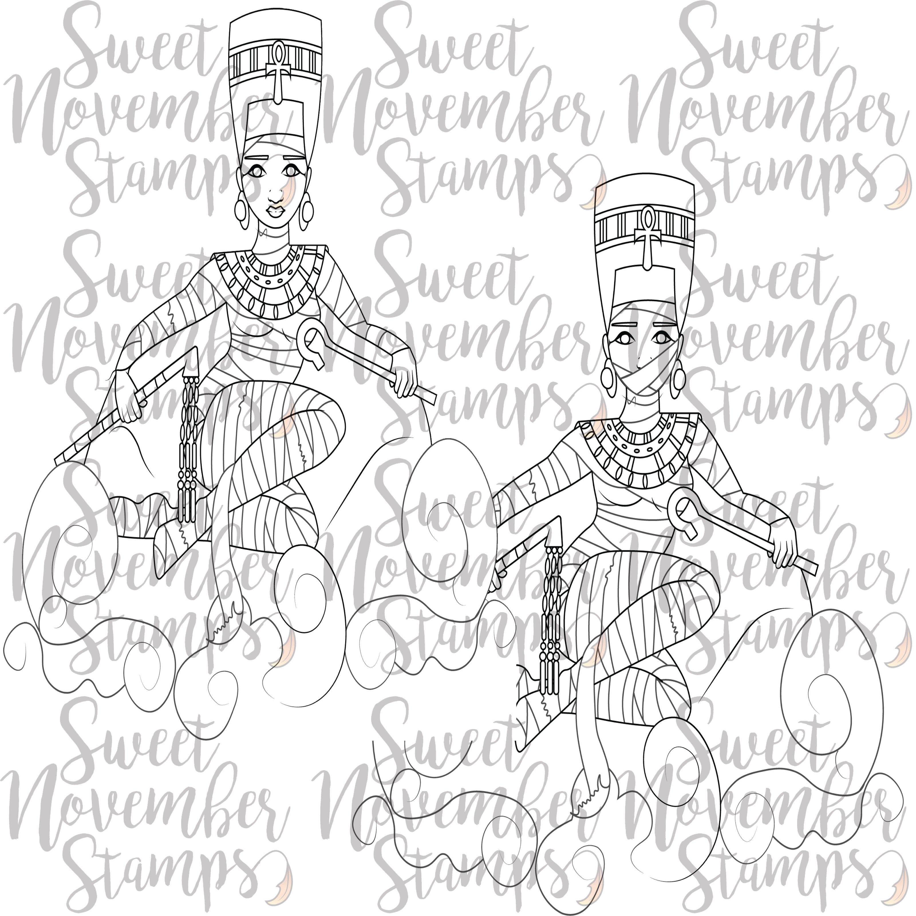 Digital Stamp - Ladies of All Hallow's Eve: Queen Amunet