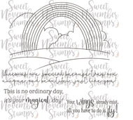 Digital Stamps - So Enchanting: Rainbow Background Builder and Sentiments