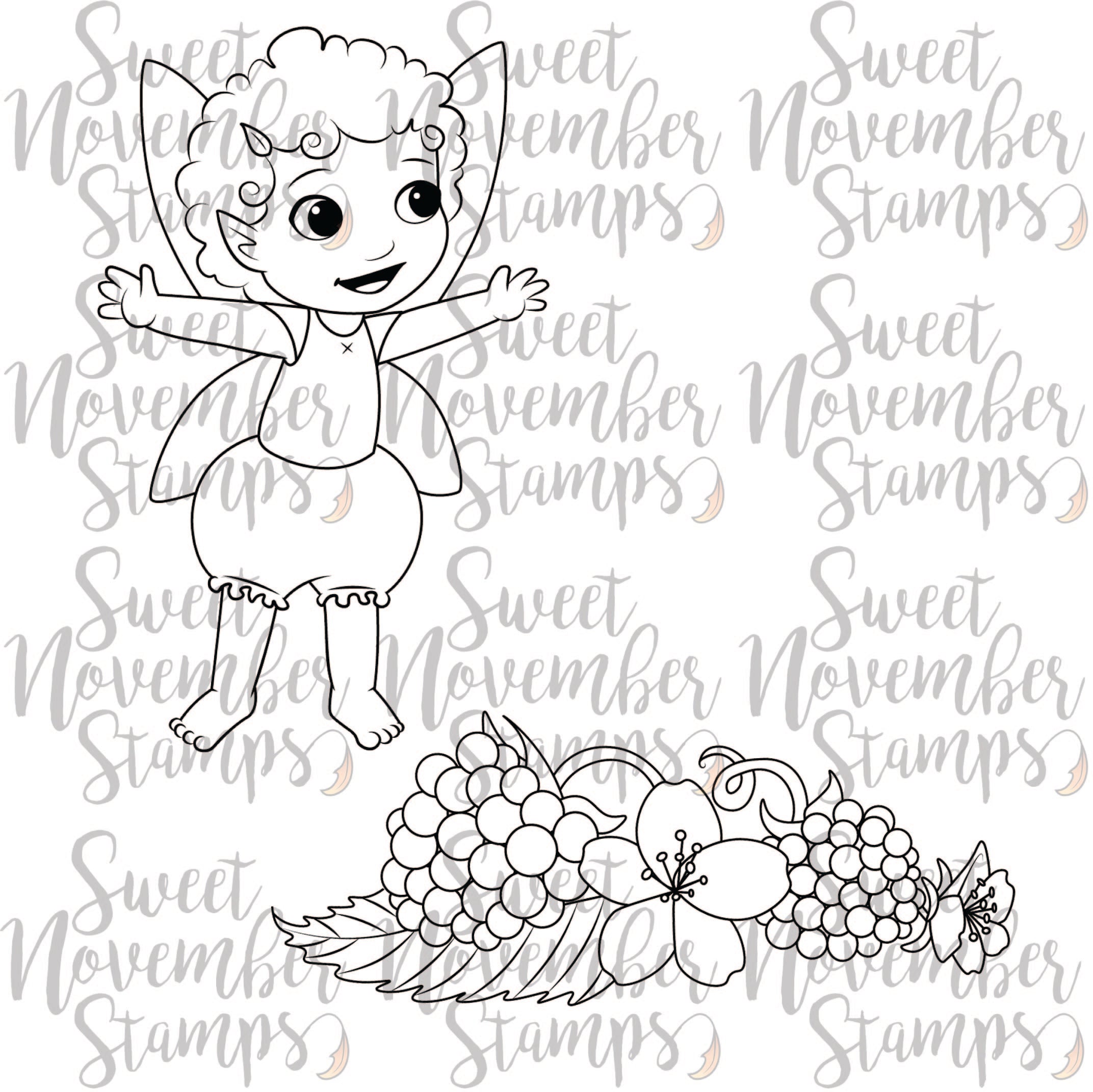Digital Stamp - Summer Fruit Fairies: Raspberry