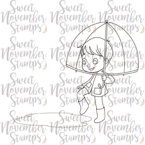 Digital Stamp - Umbrella Kids: Regen